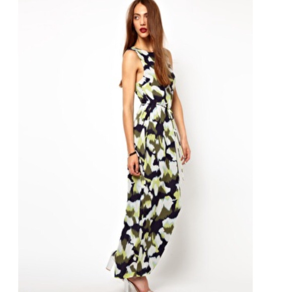 whistles green maxi dress